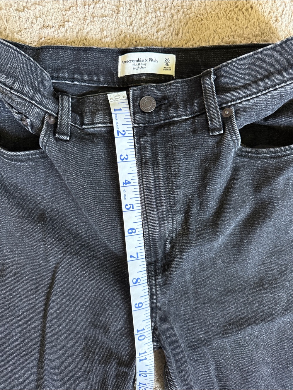 Abercrombie & Fitch Women’s Charcoal Black Slim Straight Jeans